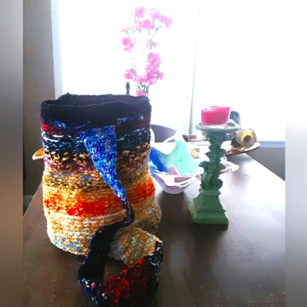 Crocheted Sling Backpack Bag